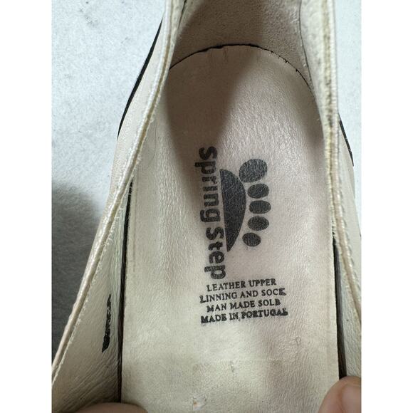 Spring Step Tan & Taupe Leather Shoes Women Size 40 / 7 Square‎ Toe - Picture 6 of 10